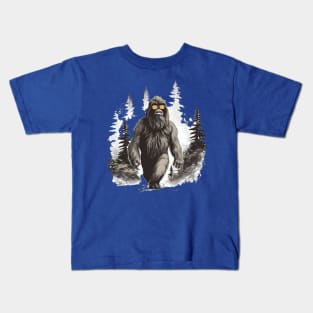 Dope Sasquatch in Nature Kids T-Shirt